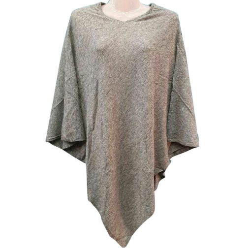 Vintage Cozy Grey Pashmina Cashmere Poncho