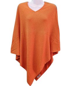 Ethically Made Stylish Orange Women Poncho