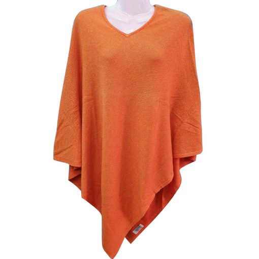 Ethically Made Stylish Orange Women Poncho