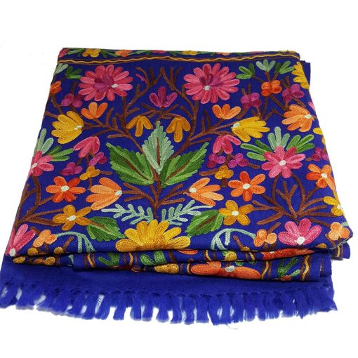 Colorful Flowers Crushed Women Cashmere Shawl