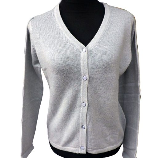 Gray Cashmere Cardigan