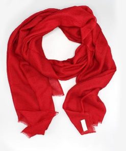 Shiny Durable Plain Red Cashmere Scarf