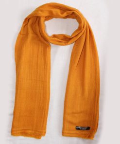 Bright Yellow Cashmere Knitted Scarf