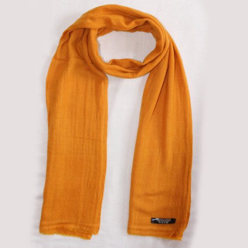 Bright Yellow Cashmere Knitted Scarf