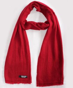 Plain Red Colored Cashmere Scarf