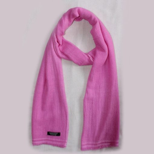 Pink Tone Handmade Cashmere Wool Scarf