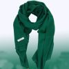Teal Green Cashmere Knitted Winter Scarf