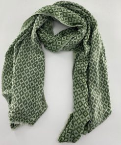 Prismatic Light Green Long Cashmere Scarf