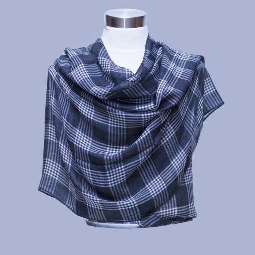 100% Pure Check Pashmina Cashmere Shawl