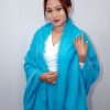 Blue tone warm cashmere pashmina winter shawl