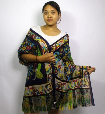 Digital Print Knitted Exclusive Cashmere Shawl