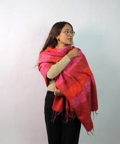 Red Tone Luxury Yak Woo Scarf