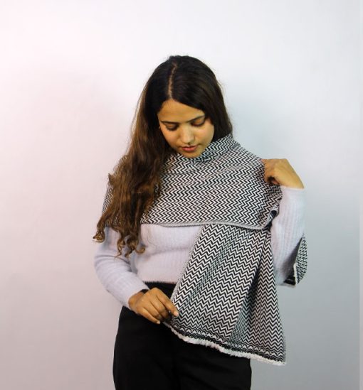 Herringbone Cashmere Wool Muffler