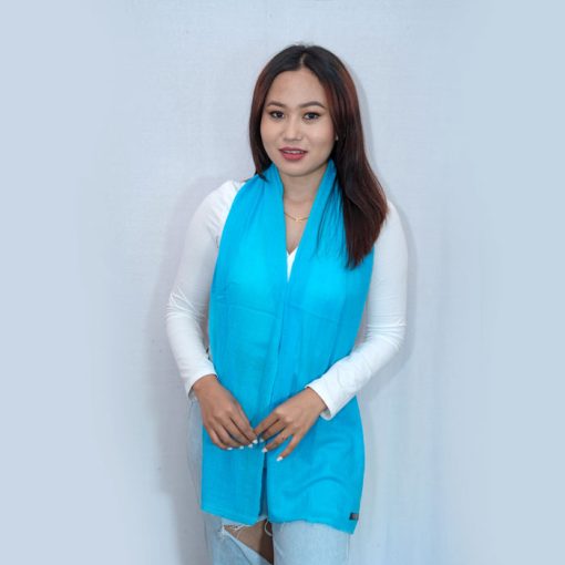 Sky Blue Plain Cashmere Stole