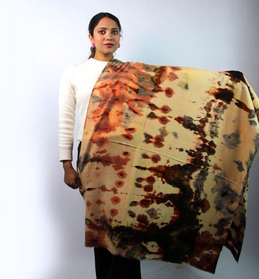 200 Count 100% Ultra-Fine Wool Ice Dying Print Stole