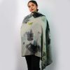 200 Count 100% Ultra-Fine Wool Ice Dying Print Stole