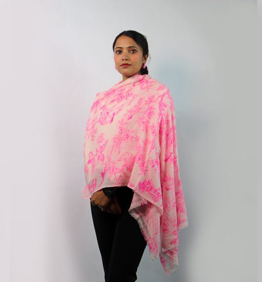 200 Count 100% Ultra-Fine Wool Ice Dying Print Stole