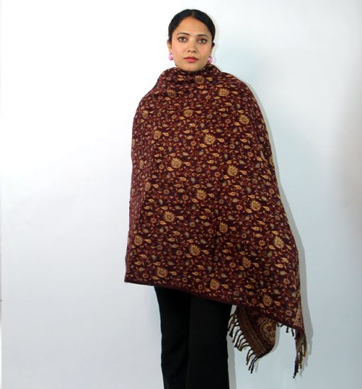 Handloomed Himalayan Yak Woolen and Cotton Mix Shawl
