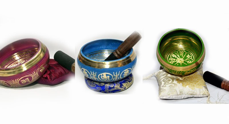 Color Tibetan Singing Bowls